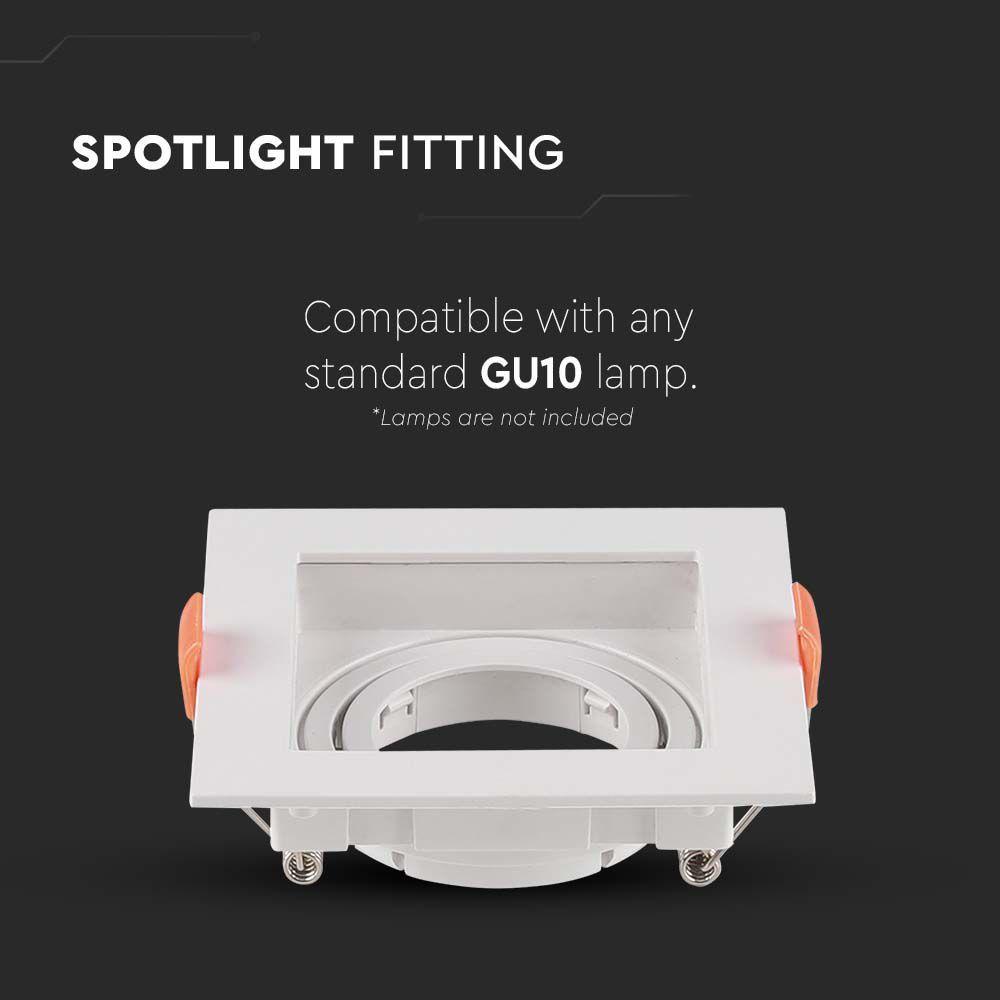 VT-933 GU10 FITTING SQUARE WHITE