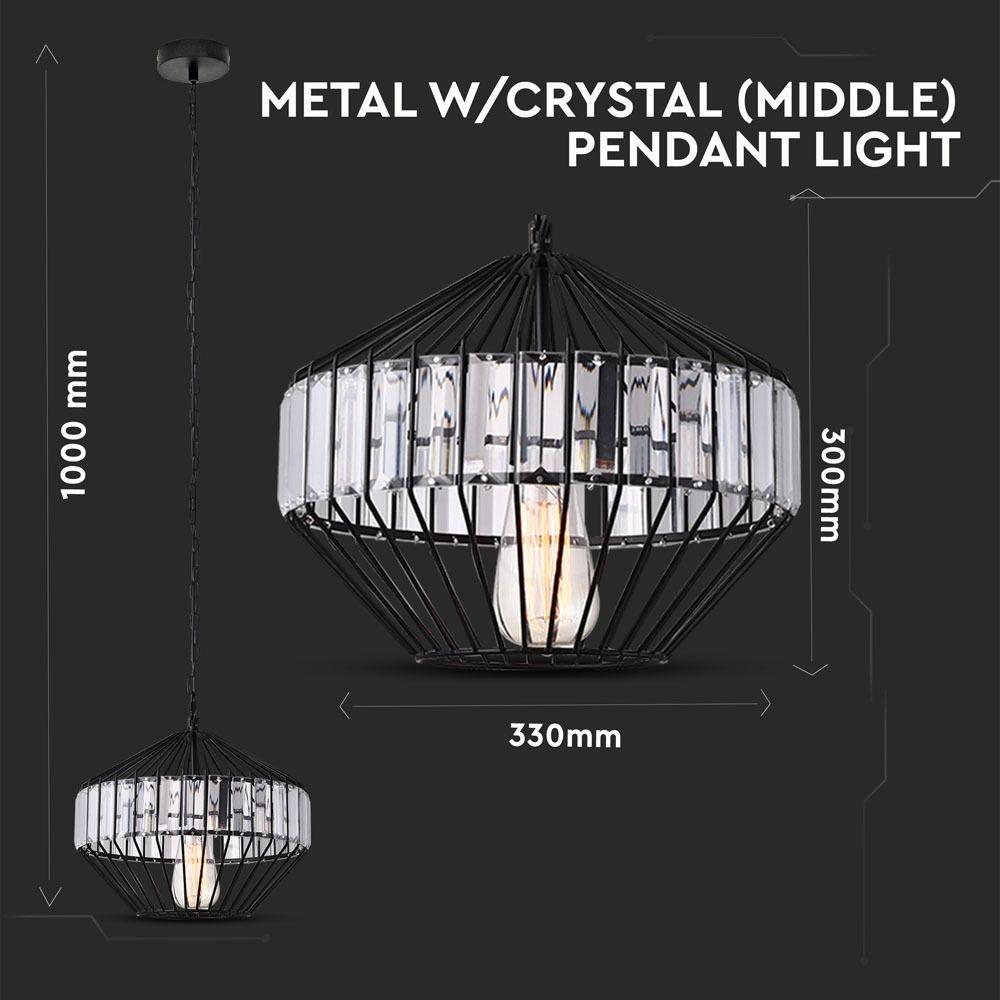 VT-7334 METAL W/CRYSTAL (MIDDLE) PENDANT LIGHT D:330*300MM-E27