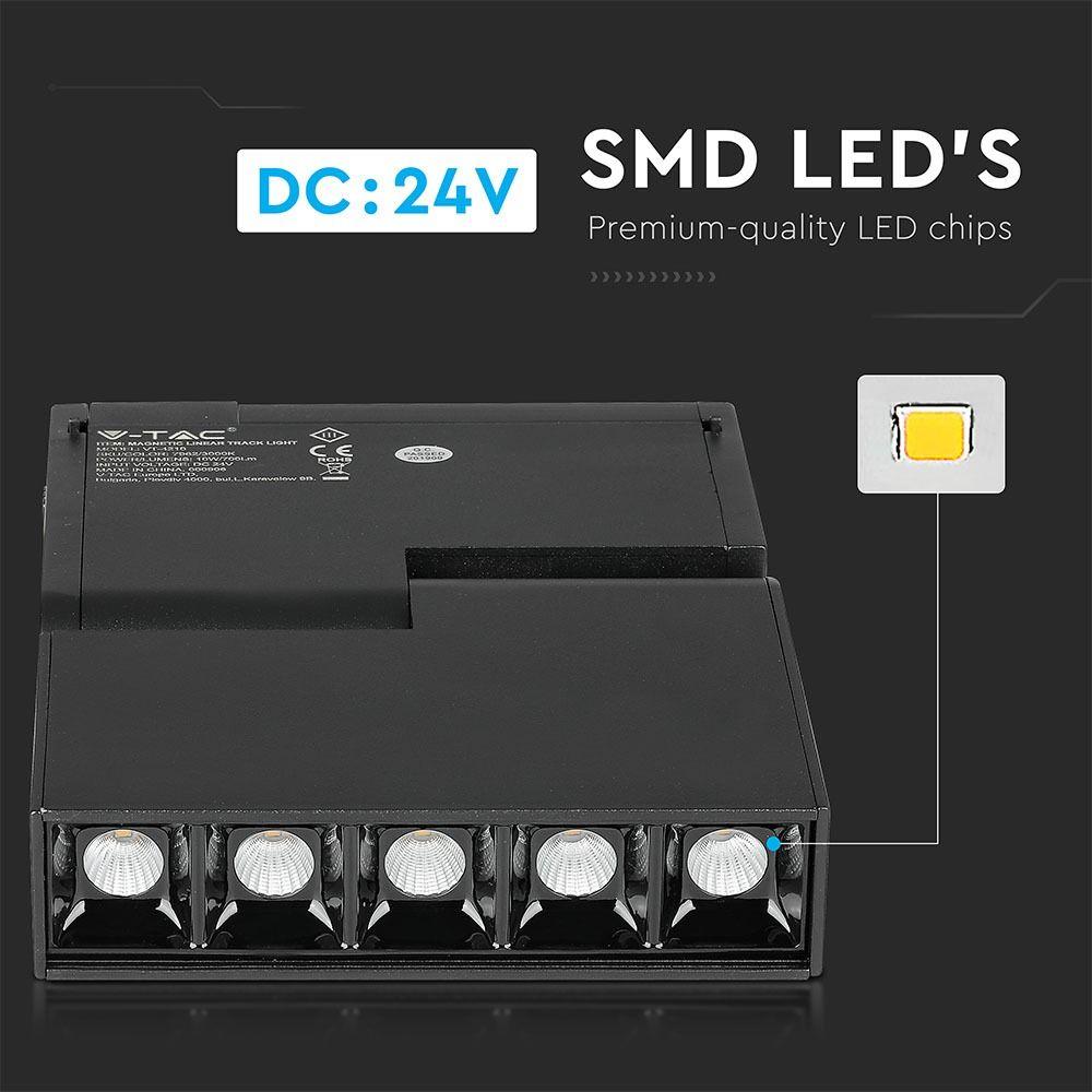 VT-4210 5*2W LED MAGNETIC SMD GIMBAL LINEAR SPOTLIGHT 4000K-BLACK IP20 24V