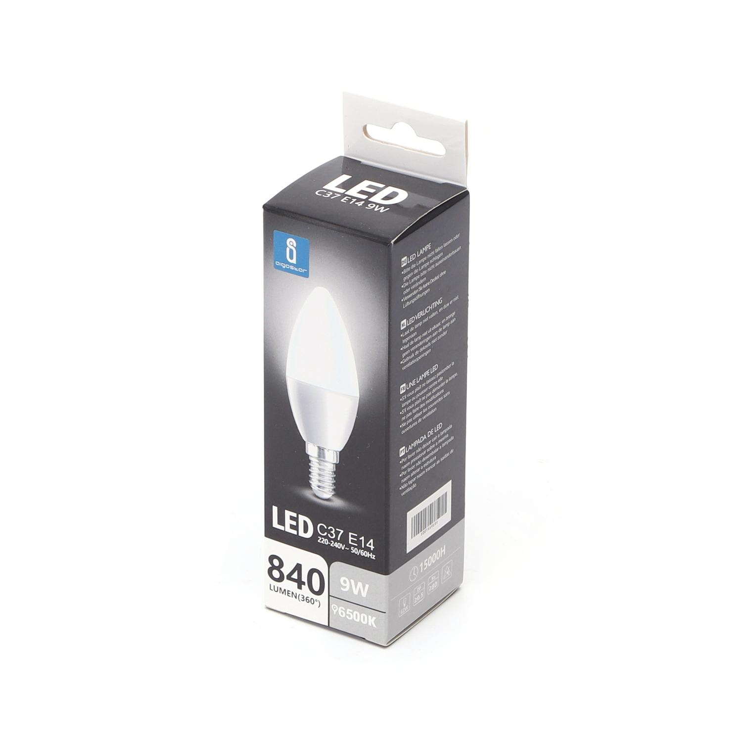 LED C37 E14 9W 6500K(9W,E14,6500K)