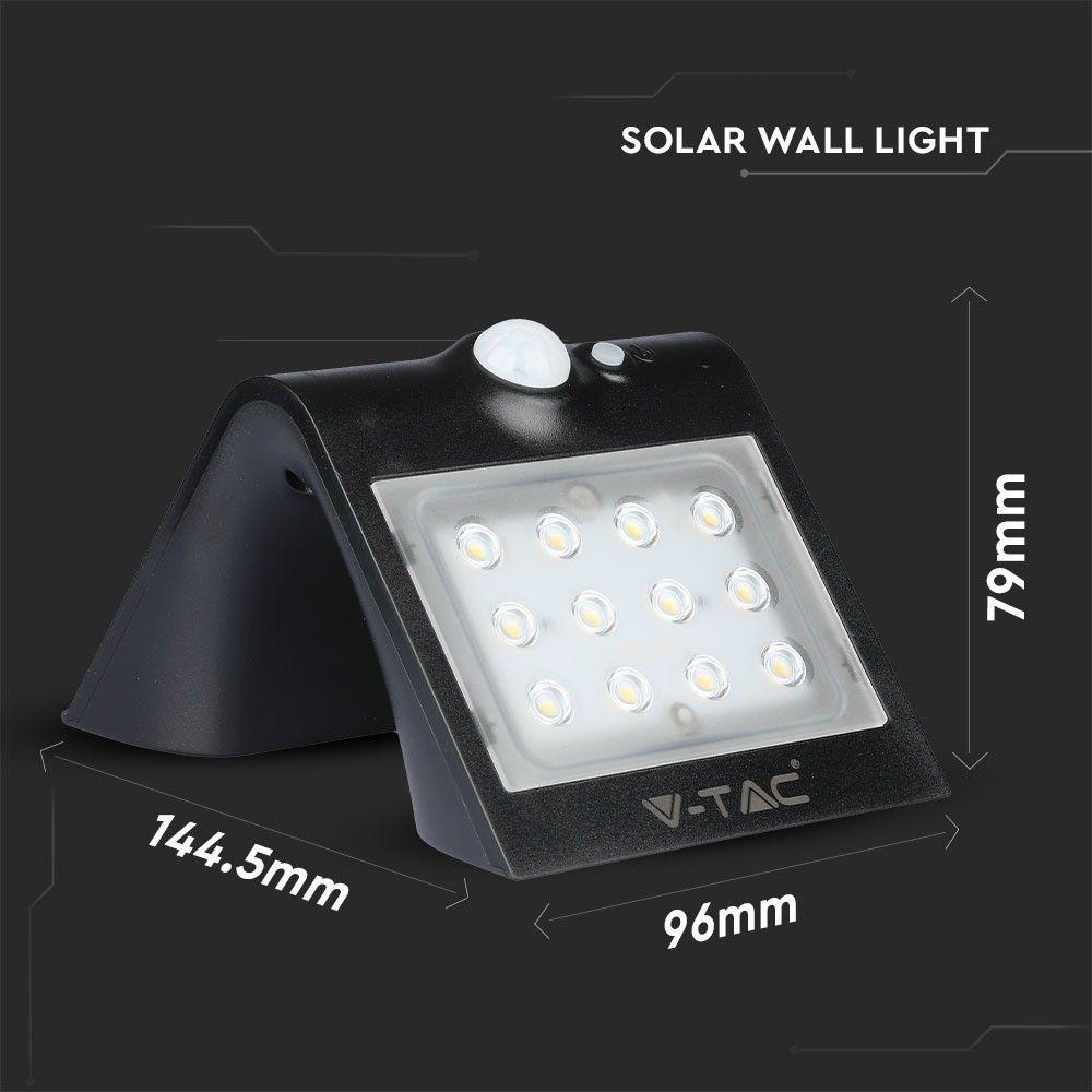 VT-767-2 1.5W LED SOLAR WALL LIGHT 4000K - BLACK BODY