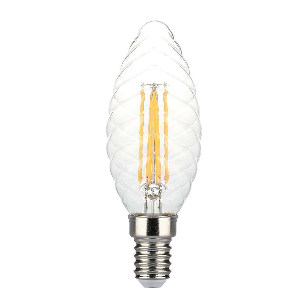 VT-1985D 4W LED TWISTED CANDLE FILAMENT BULB 3000K E14 DIMMABLE