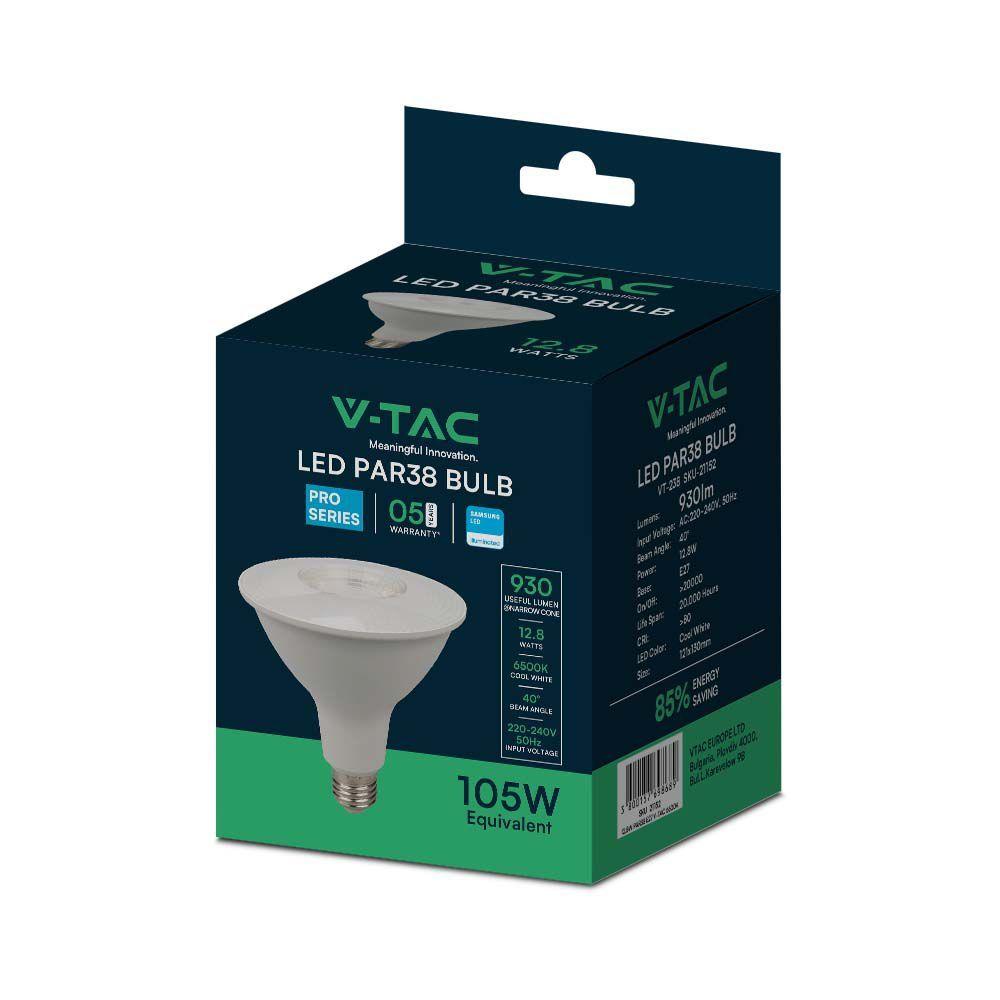 VT-238 12.8W LED PAR38 BULB SAMSUNG CHIP 6500K E27