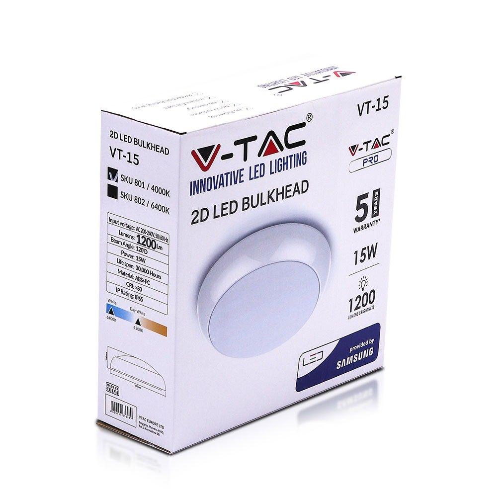 VT-15 15W FULL ROUND DOME LIGHT SAMSUNG CHIP 4000K IP65