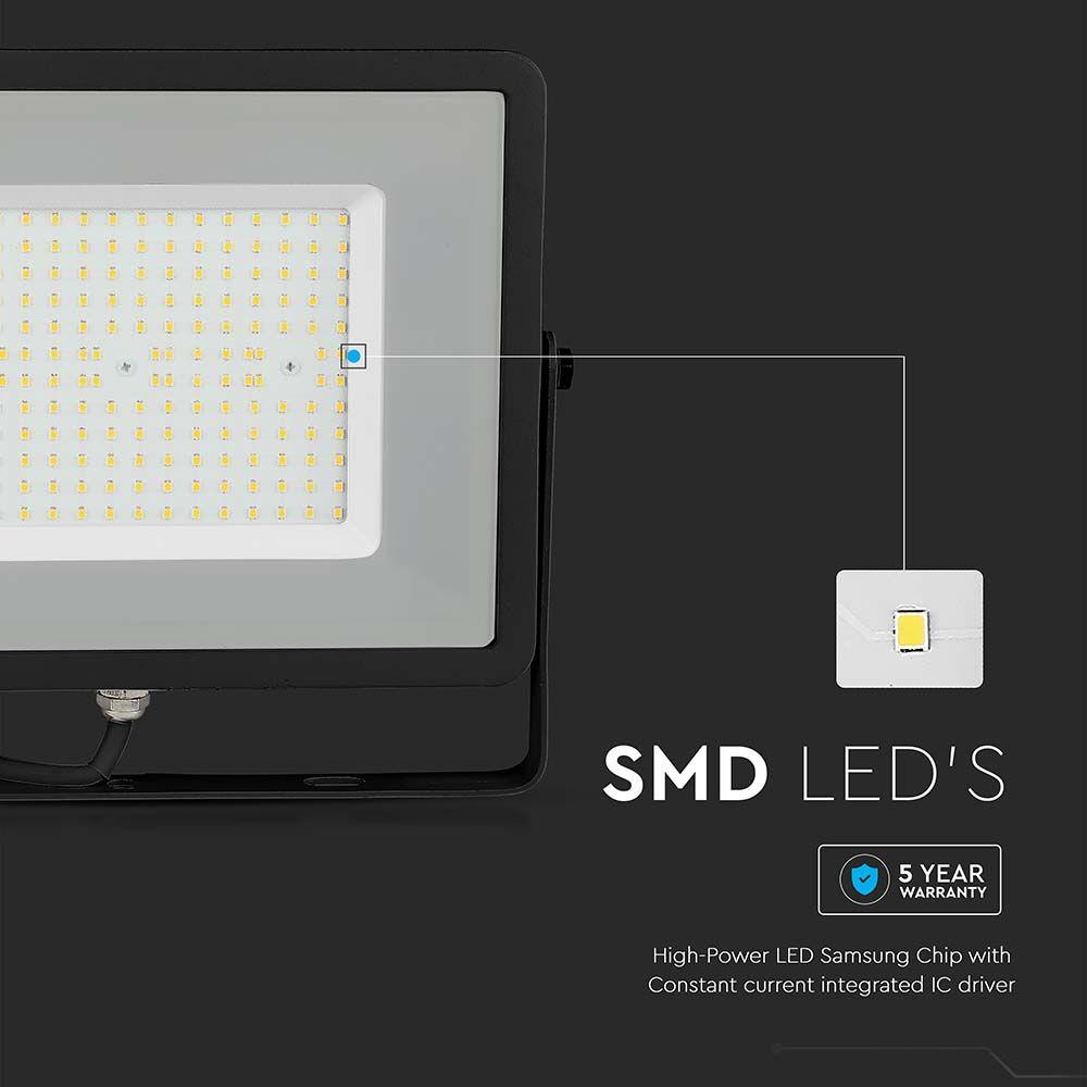 VT-106 100W SMD FLOODLIGHT SAMSUNG CHIP 6500K BLACK BODY GREY GLASS