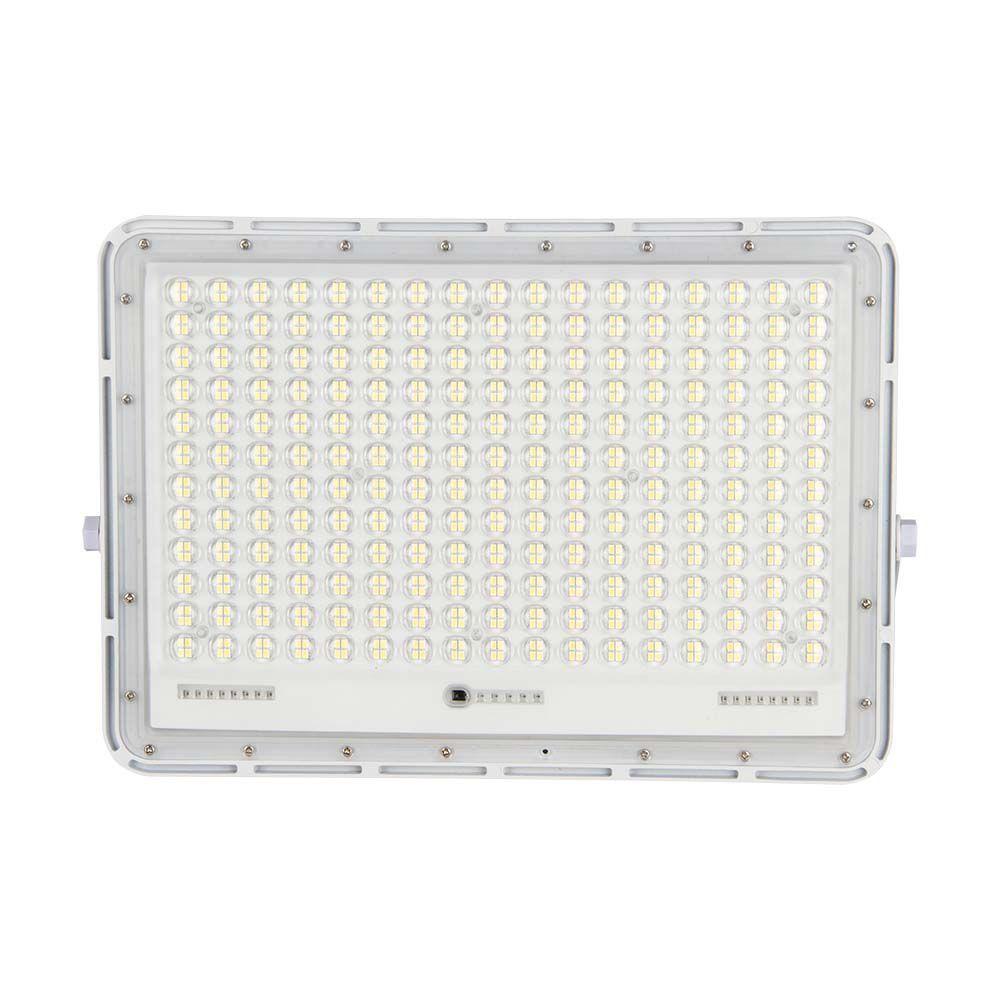 30W Solar LED floodlight with twilight sensor, Panel with Cable: 3m, Remote control, 20000mAh Battery/ Colour:4000K, Housing: White, VTAC, SKU 7848