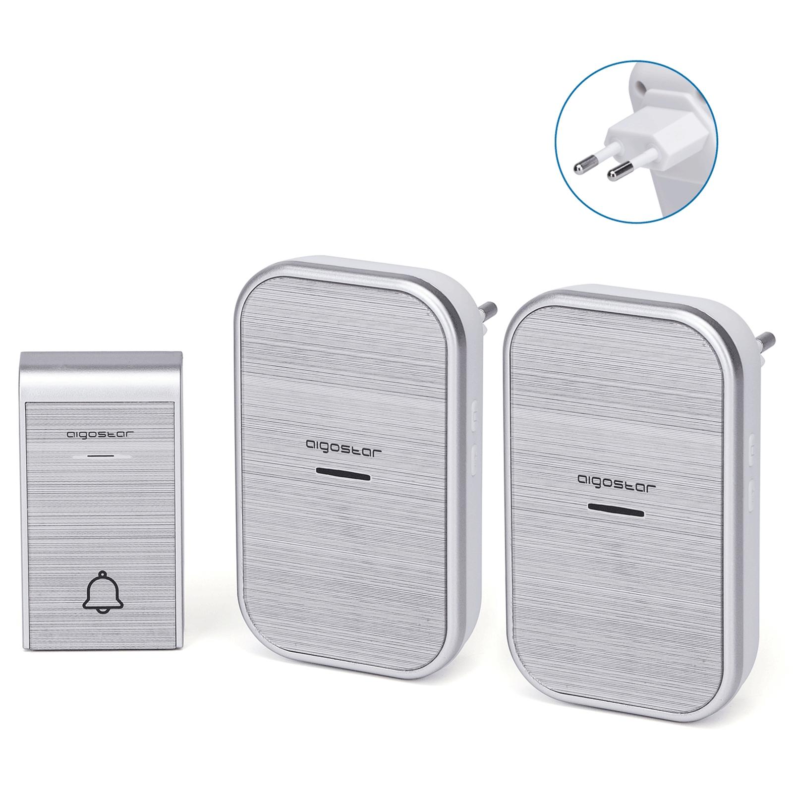 AC Wireless Digital Door Bell (one to two) Silver