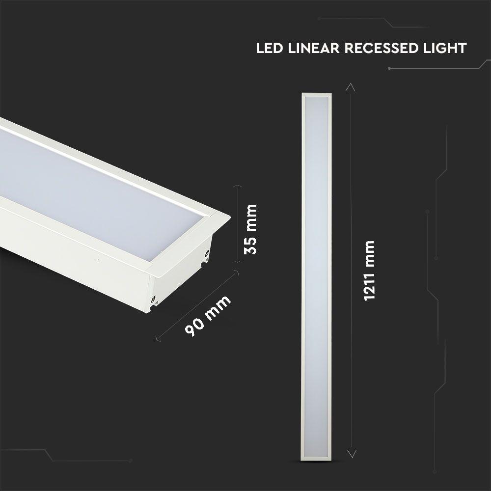 VT-7-42 40W LED LINEAR RECESSED LIGHT SAMSUNG CHIP 4000K 5YRS WTY-WHITE BODY