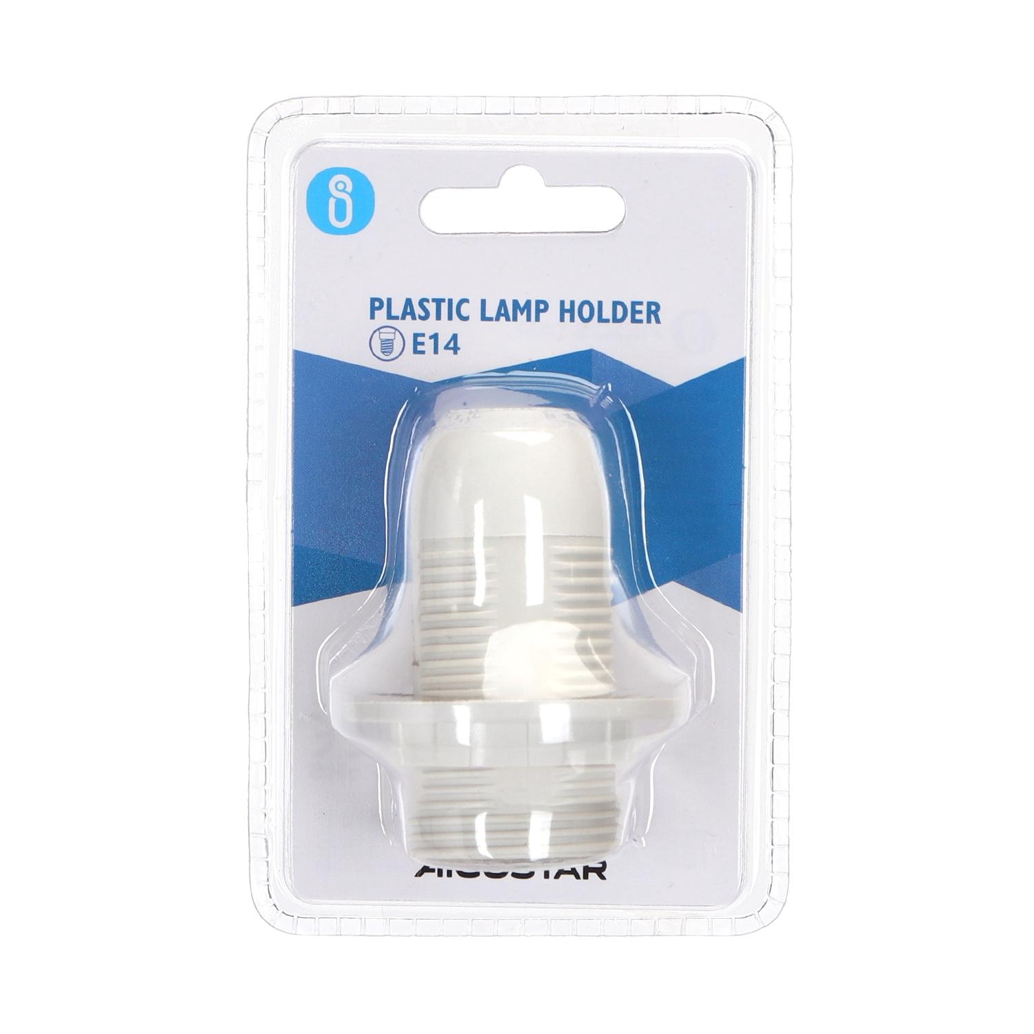 E14 Plastic Spring Terminal Lamp Holder White