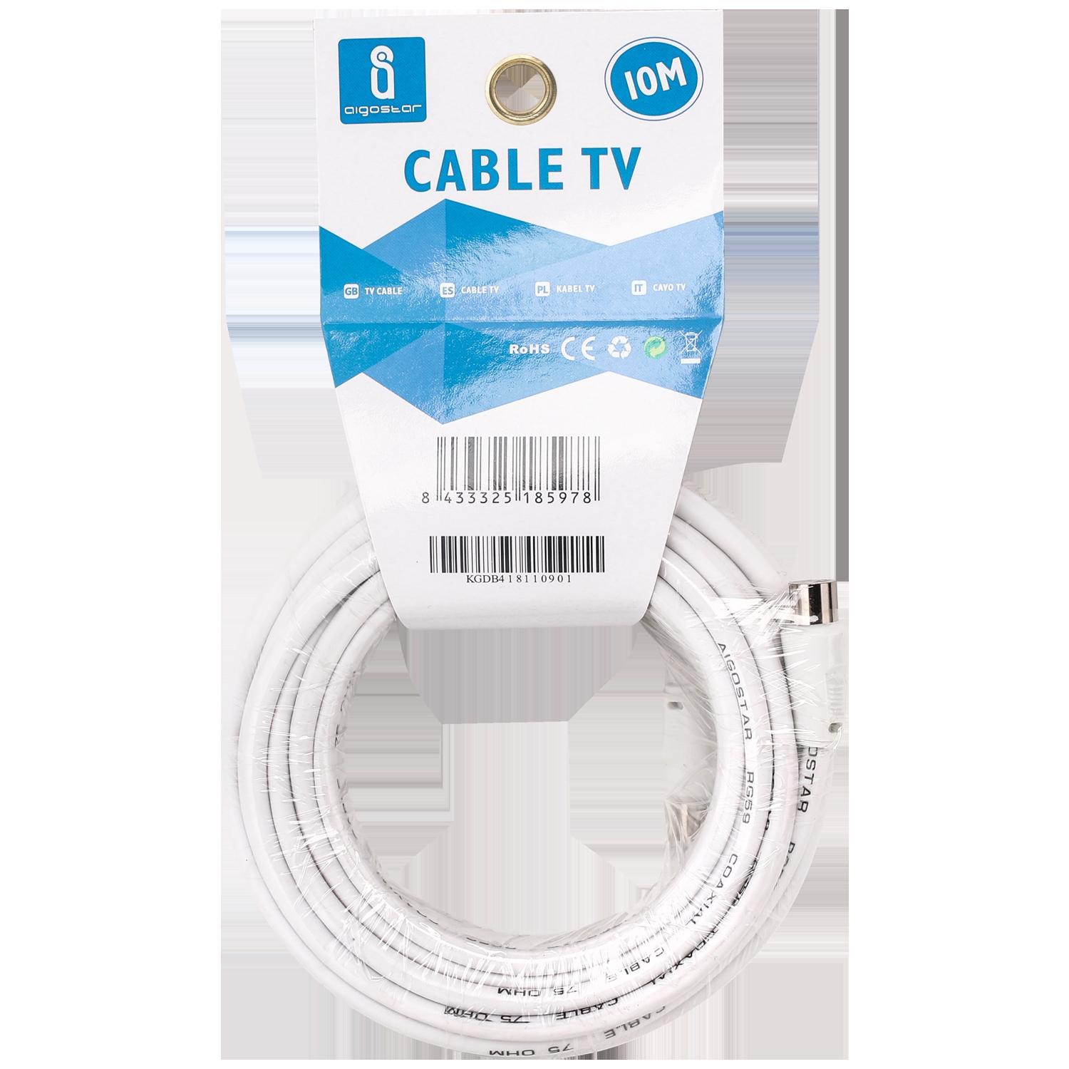 Kabel antenowy 10 m biały