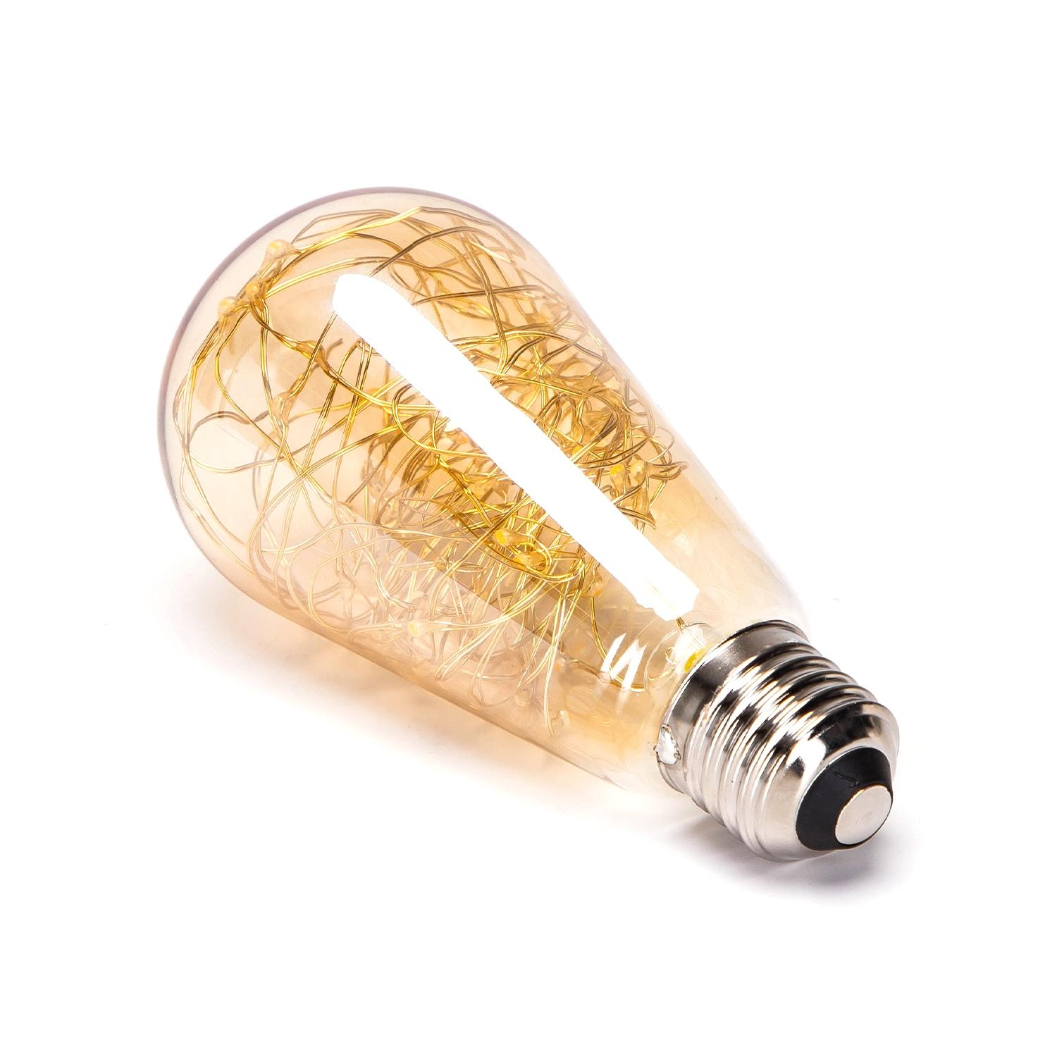 LED copper wire filament bulb ST64 E27 1.2W