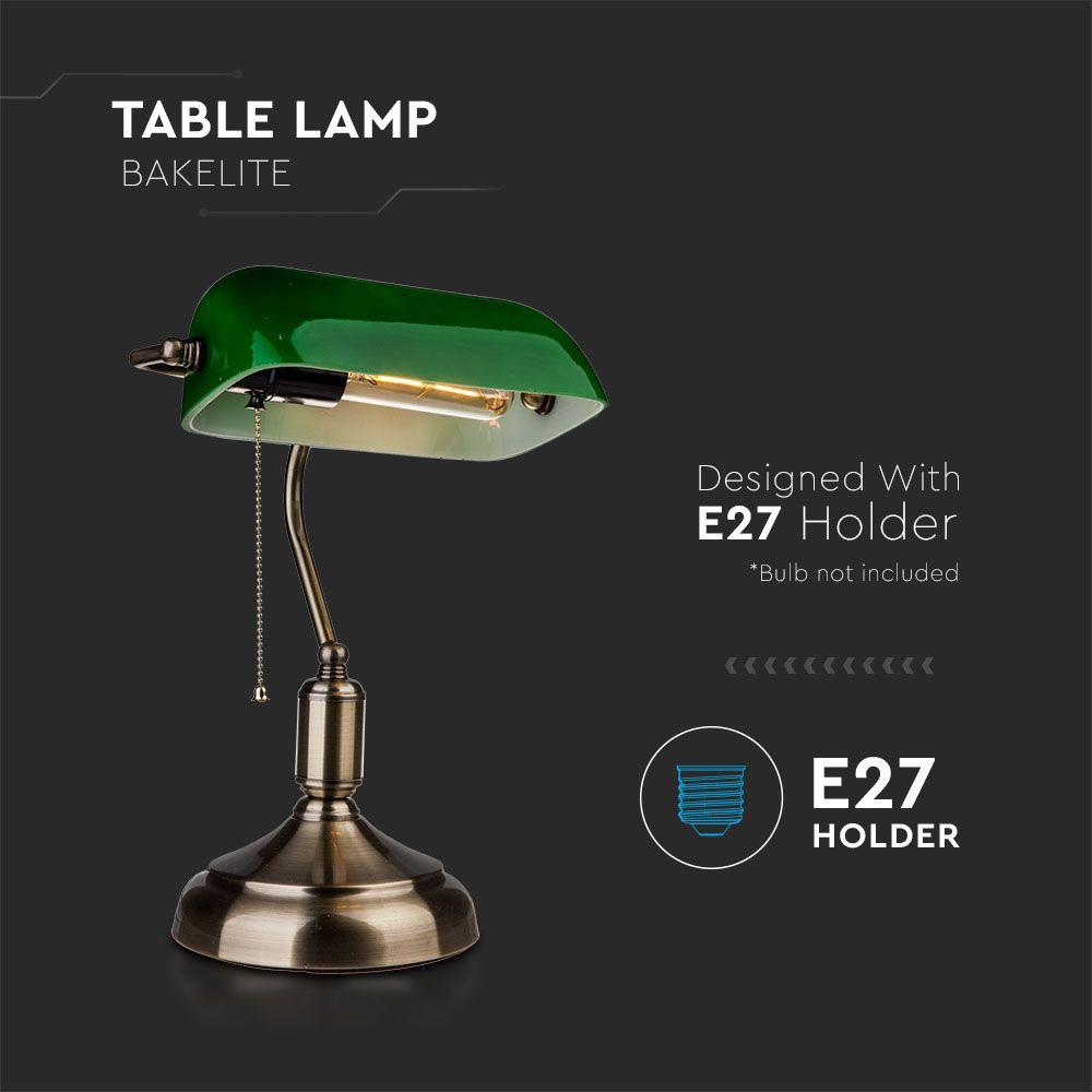 VT-7151 BANKER BAKELITE TABLE LAMP WITH E27 HOLDER-GREEN