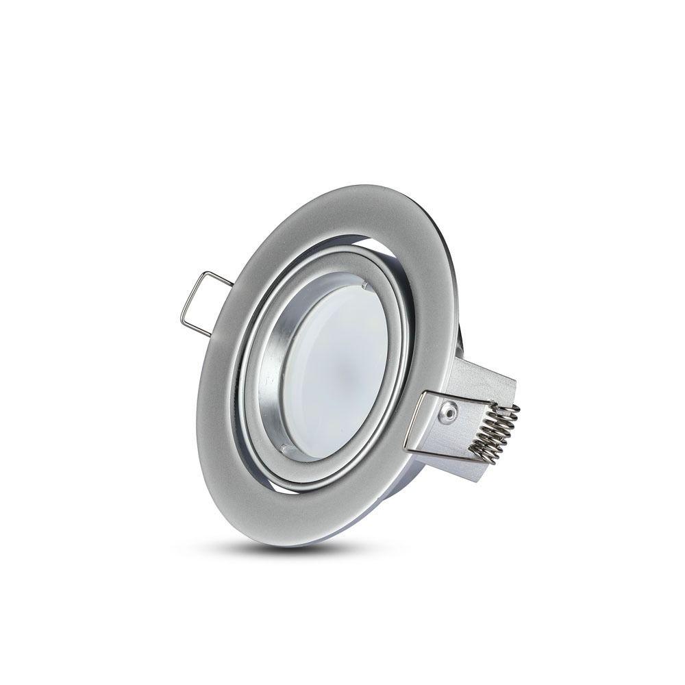 VT-775 GU10 FITTING ROUND-SILVER GREY