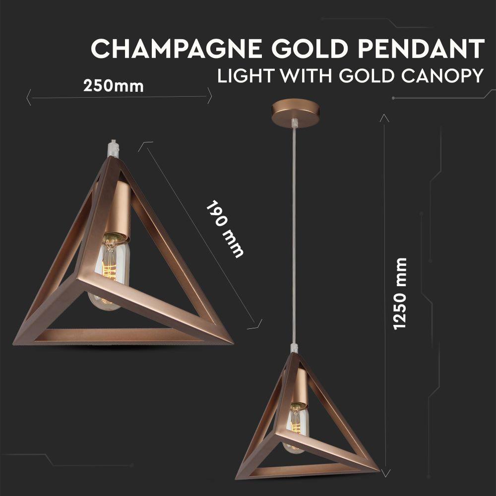 VT-7141 CHAMPAGNE GOLD PENDANT LIGHT WITH GOLD CANOPY-E27