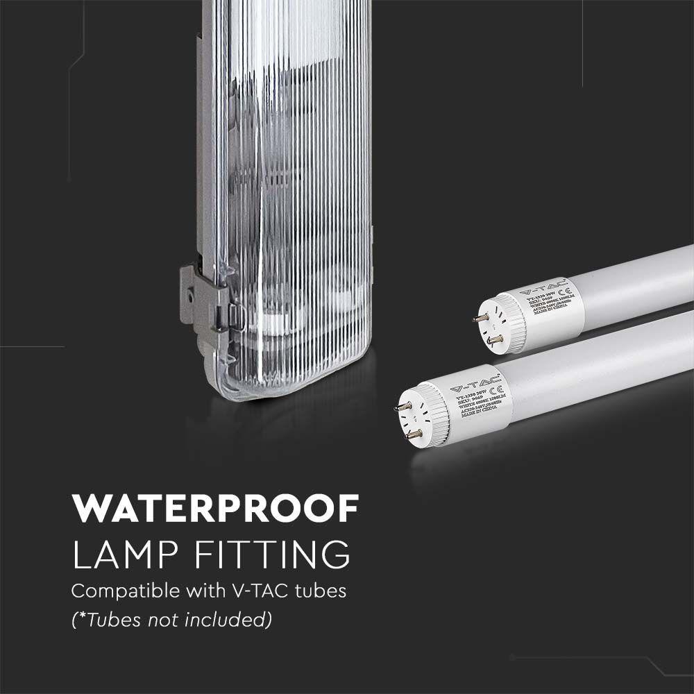 VT-12004 T8 WP LAMP FITTING 2x60CM WITH METAL HERMETIC SEAL IP65