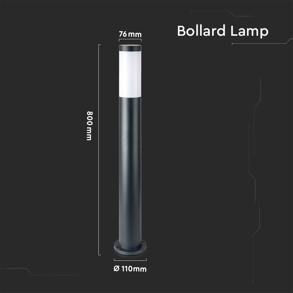 VT-838 BOLLARD LAMP-STAINLESS STEEL BODY(80CM) E27 GREY-IP44