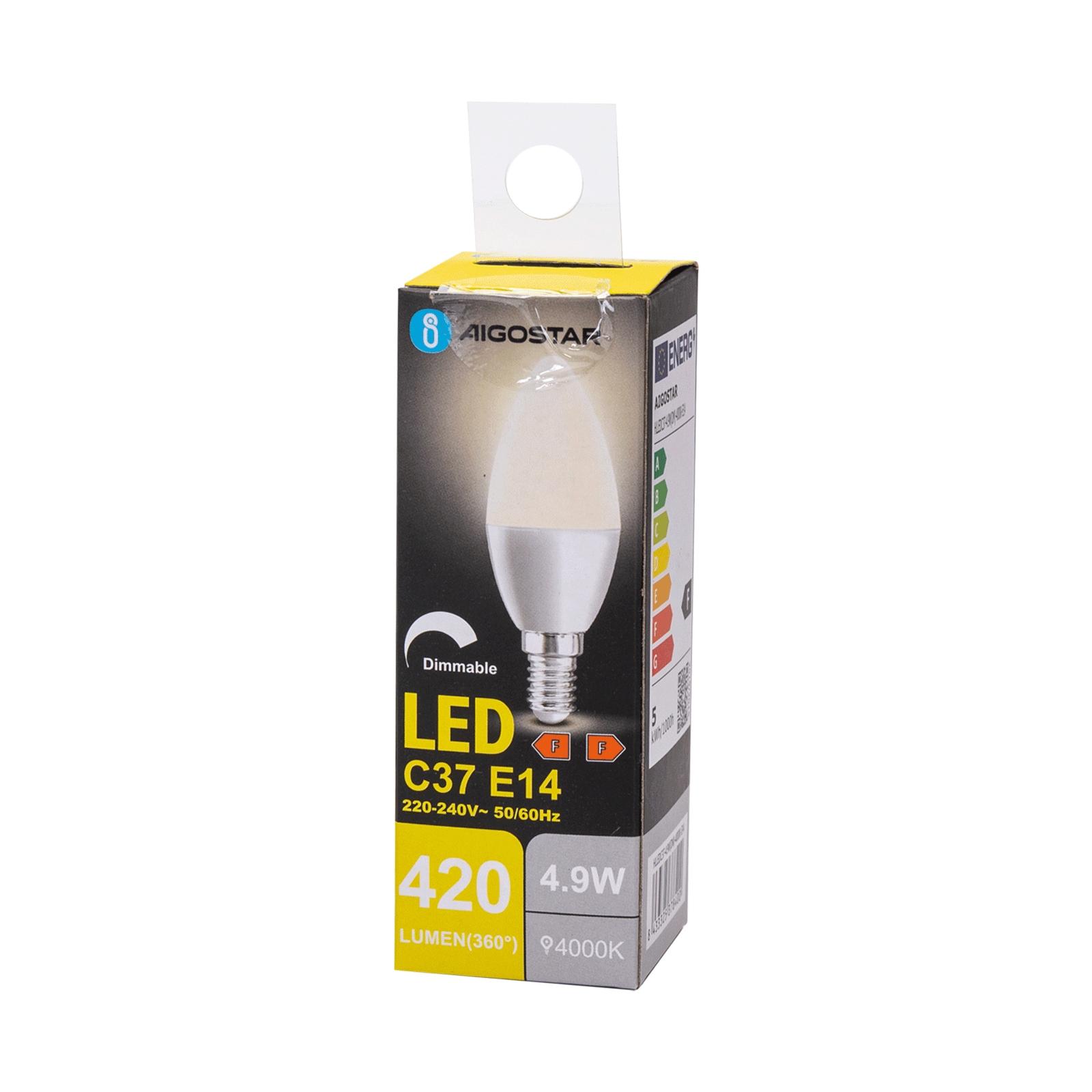 LED dimmable bulb C37 E14 4.9W 4000K