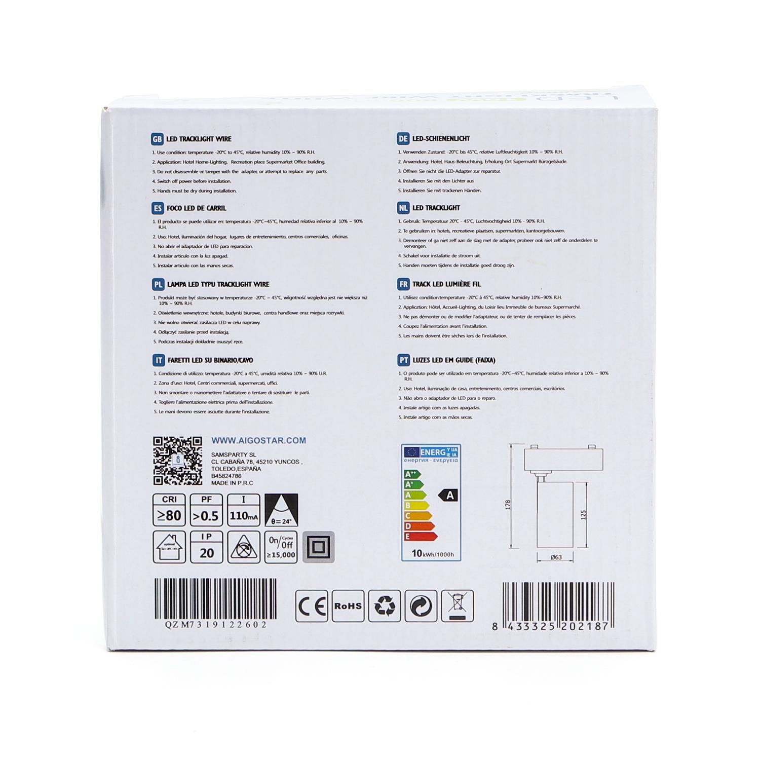 Światło dwutorowe LED, 10W, 4000K, 800lm