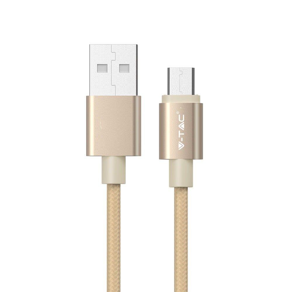 Przewód Mikro USB, 1m, Złoty, VTAC, SKU 8490