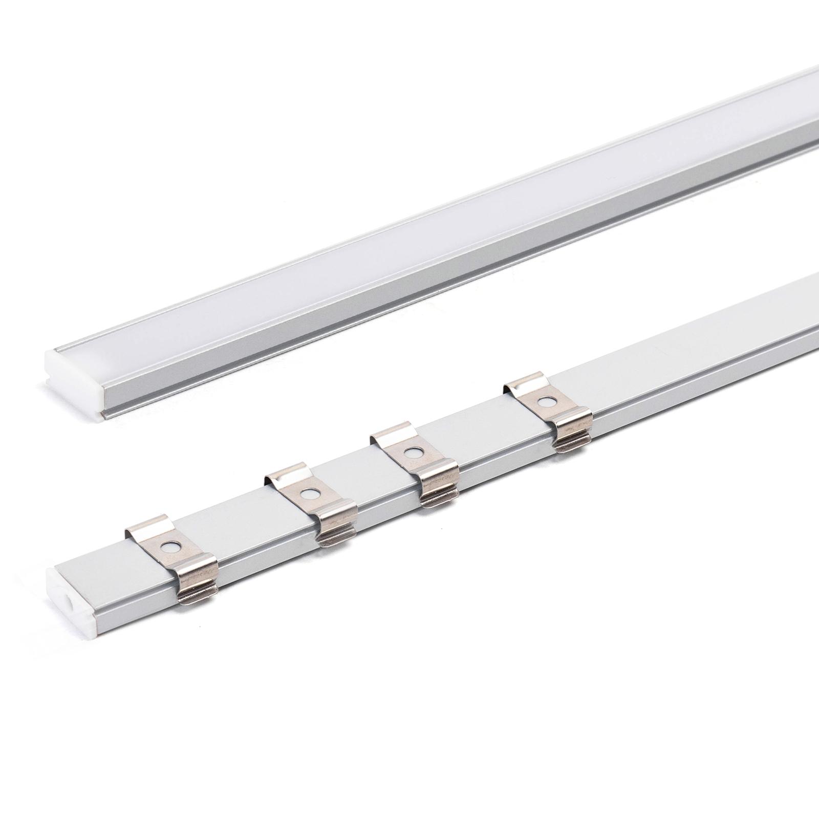 Surface-mounted LED strip channel, 2m, silver