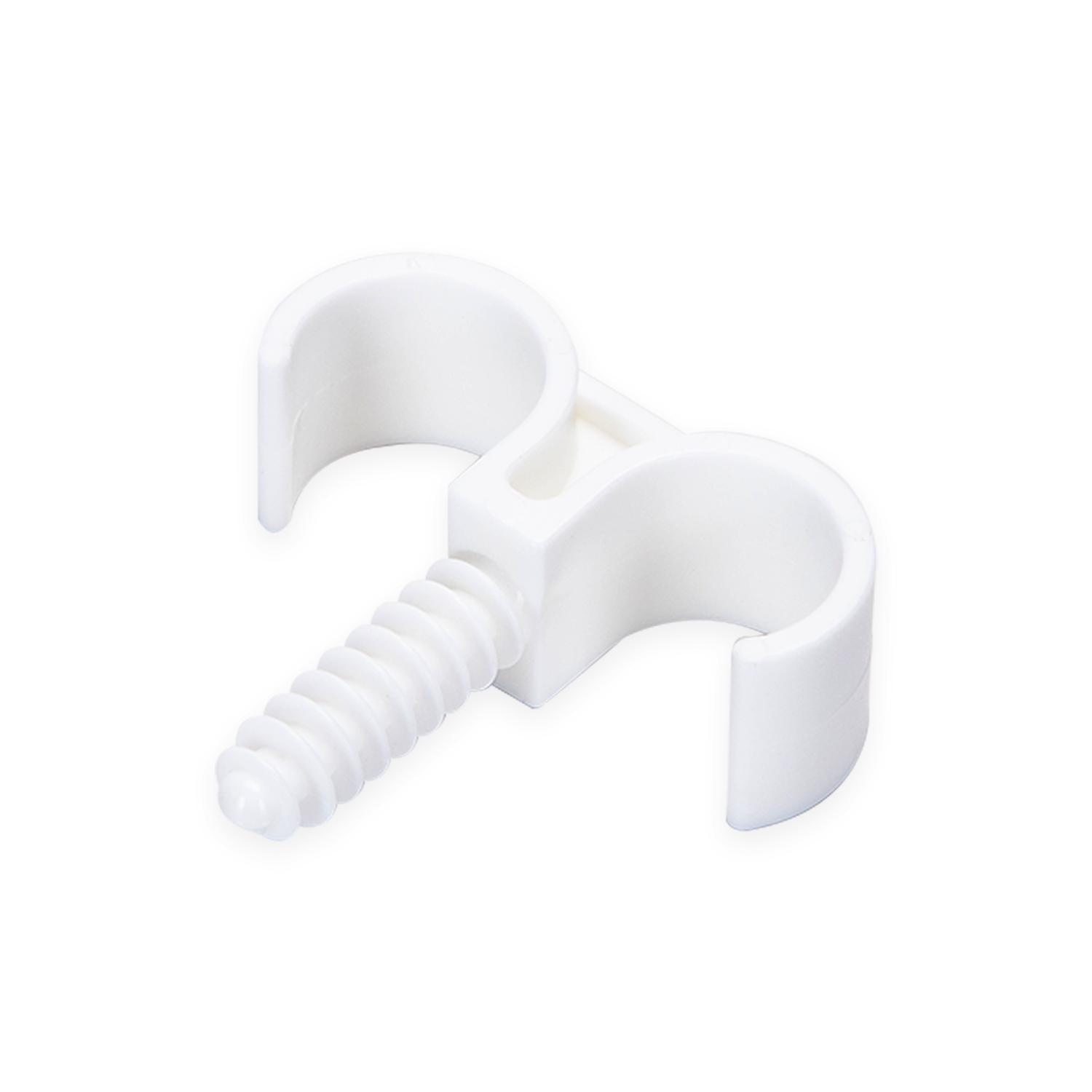 Double-hook PVC pipe clamp with expansion screw, Φ 20mm