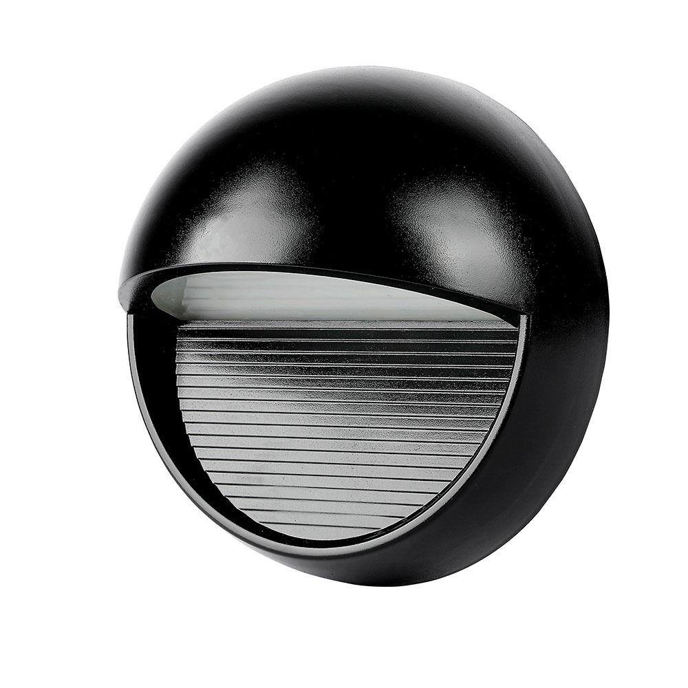 VT-1182 3W LED STEP LIGHT 4000K BLACK BODY ROUND