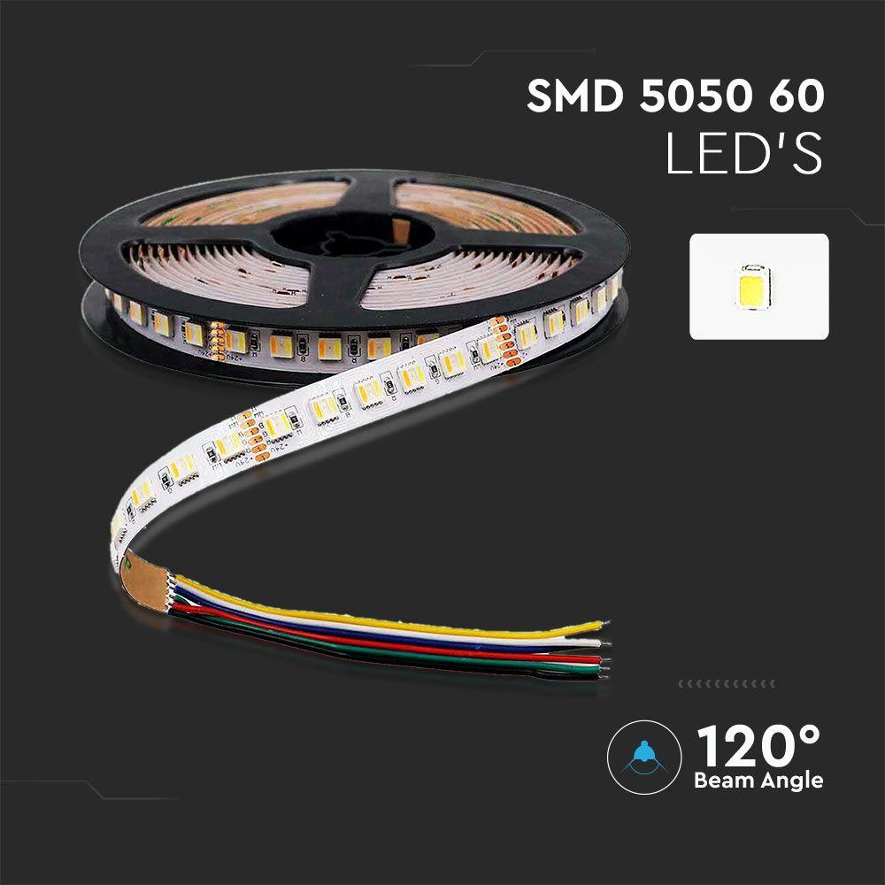 VT-5050 60 24W/M LED STRIP LIGHT CCT 3IN1+RGB IP20 24V