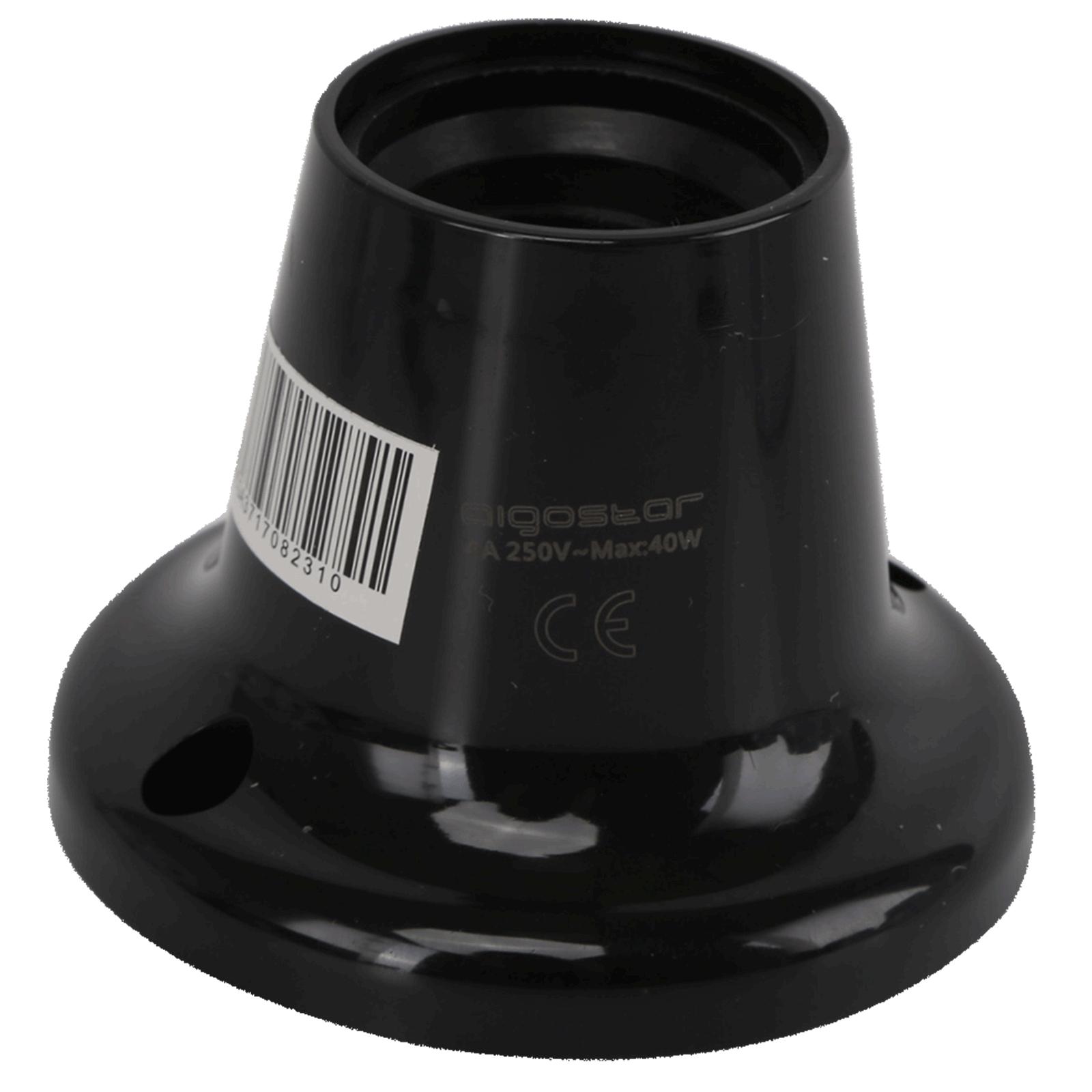 E27 Plastic Lamp Holder Black