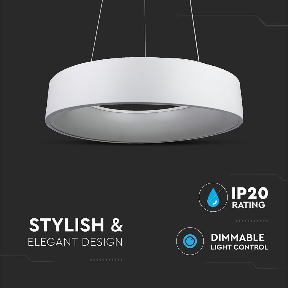 VT-32-1D 30W LED SURFACE SMOOTH PENDANT LIGHT 3000K-WHITE,DIMMABLE