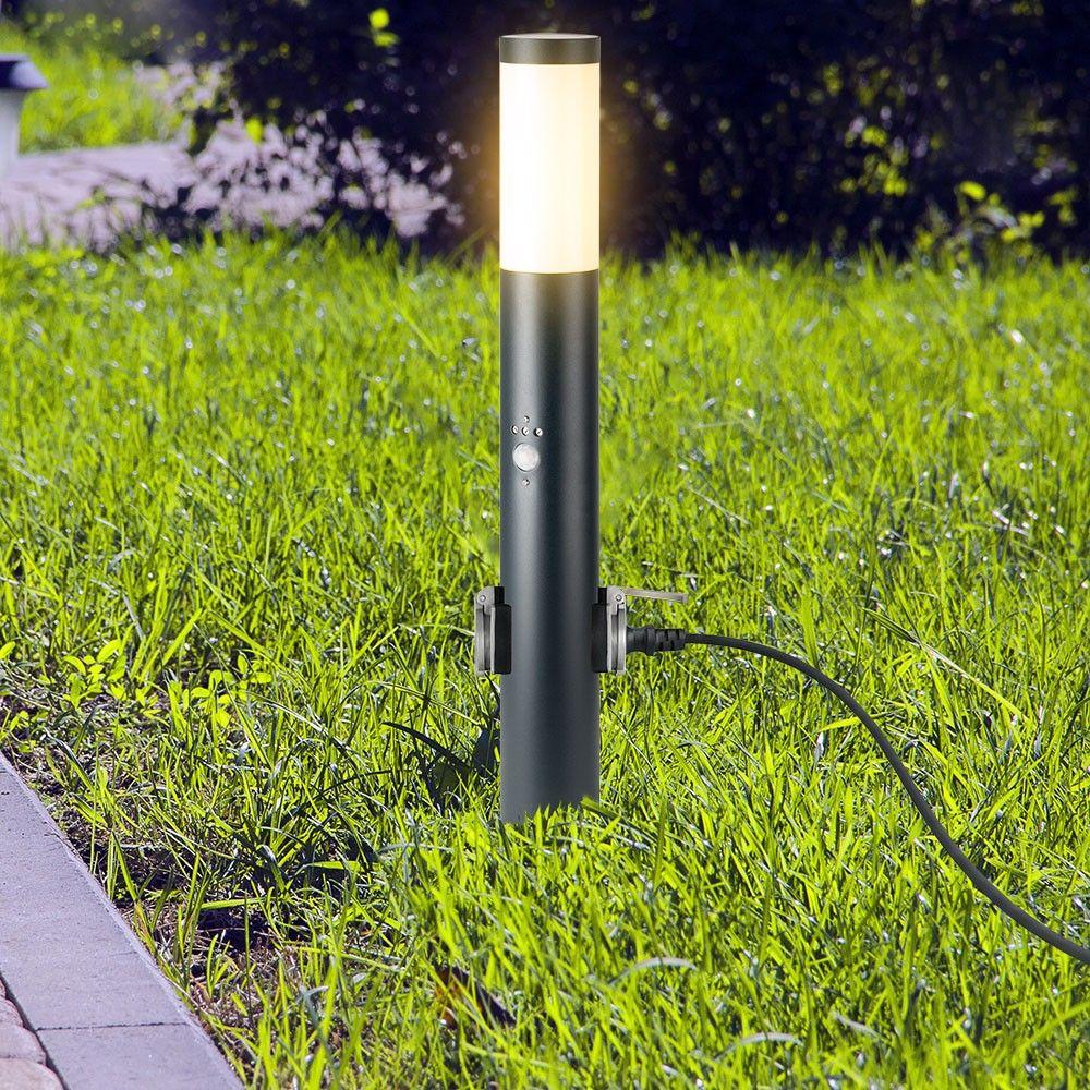 VT-838 BOLLARD LAMP-PIR SENSOR & SOCKET-STAINLESS STEEL BODY(60CM) IP44 GREY