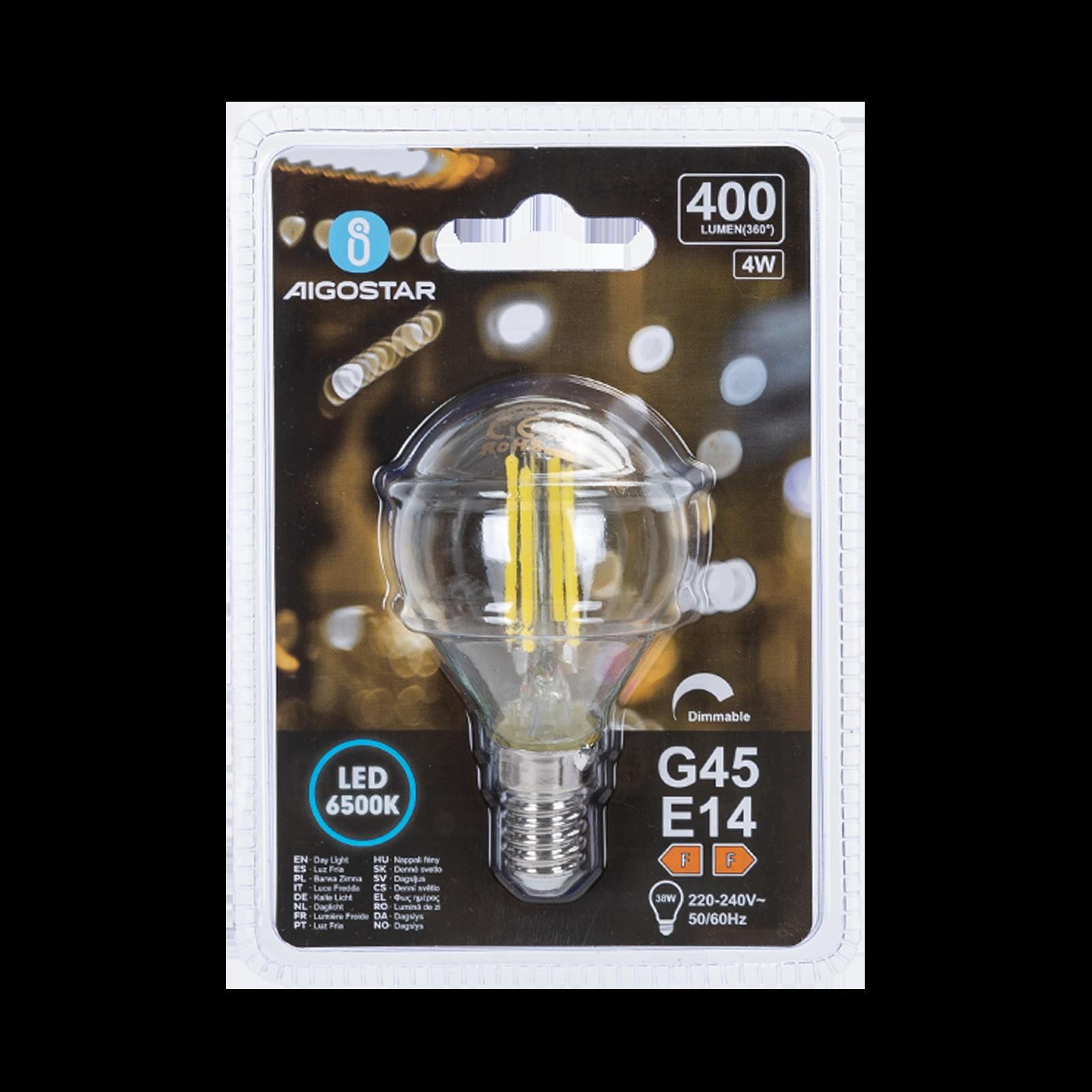 LED dimming filament G45 E14 4W 6500K