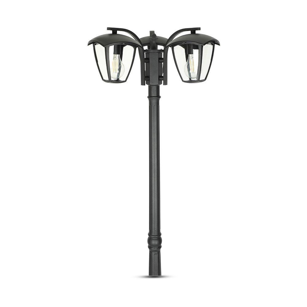 VT-740 E27 POLE LAMP-BLACK (3 HEADS)