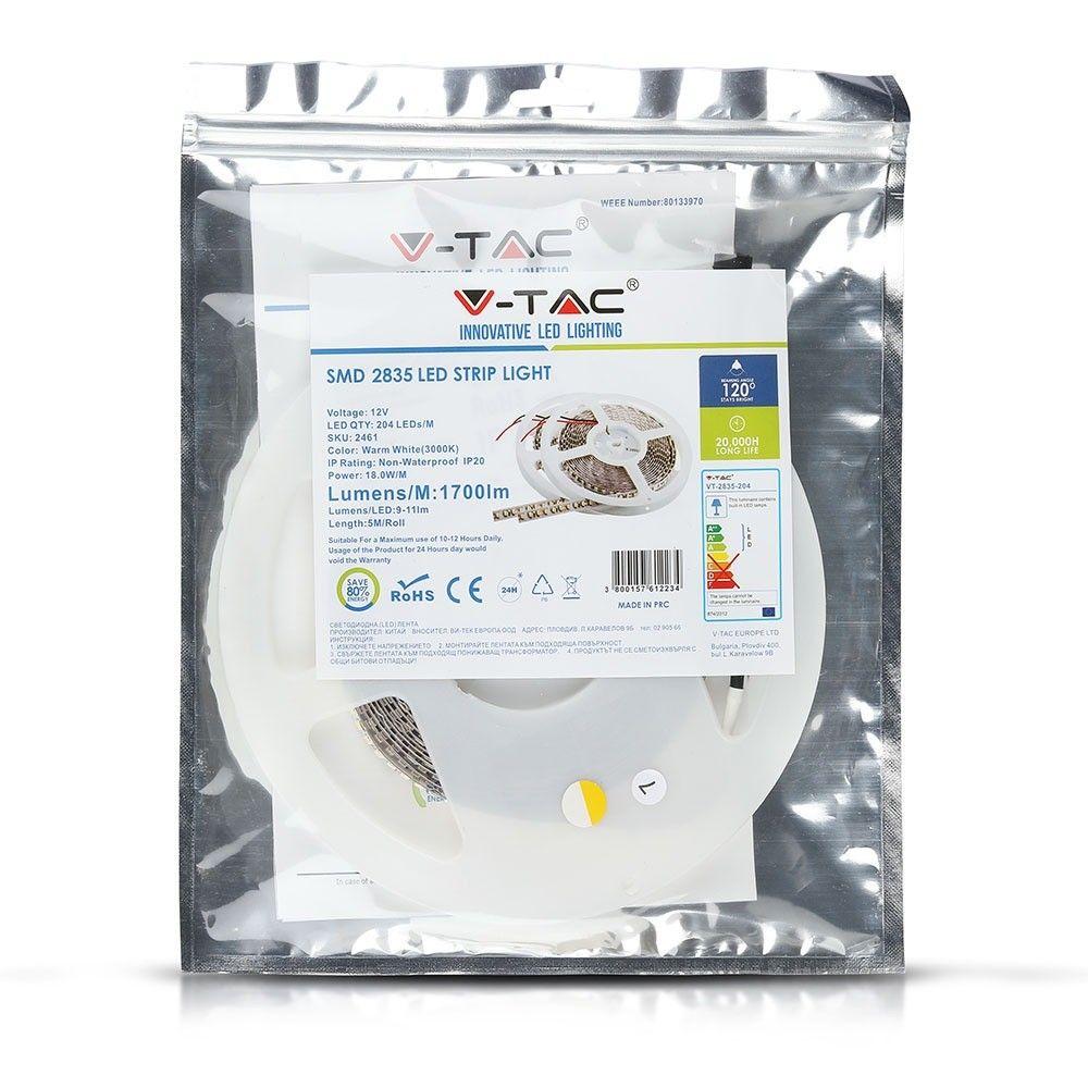 VT-2835-204 18W/M LED STRIP LIGHT 6000K IP20 (5M/ROLL)(PRICE PER M)