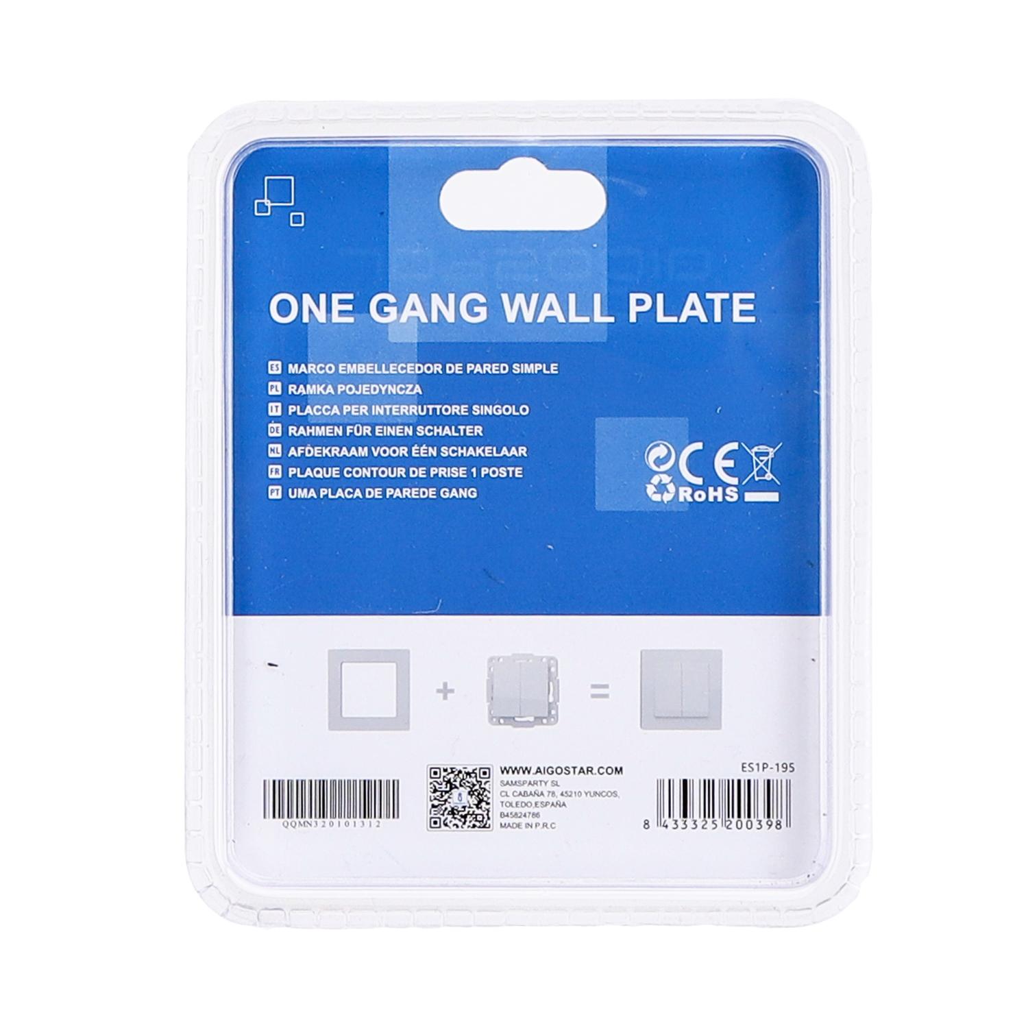 German-French One Gang Aluminium Wall Plate Silver