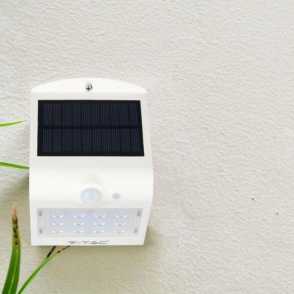 VT-767-2 1.5W LED SOLAR WALL LIGHT 4000K -WHITE +BLACK BODY