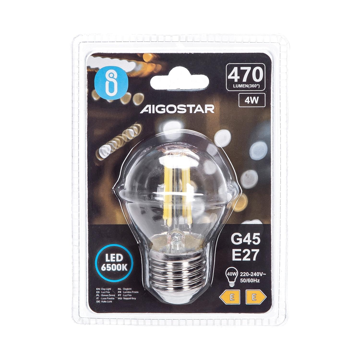 LED Filament Bulb (Clear) G45 E27 4W