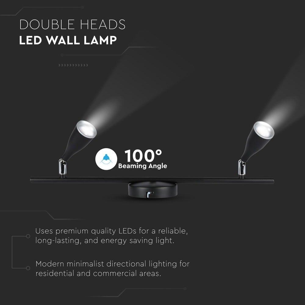 VT-810 9W LED WALL LIGHT(2 HEAD) 3000K BLACK