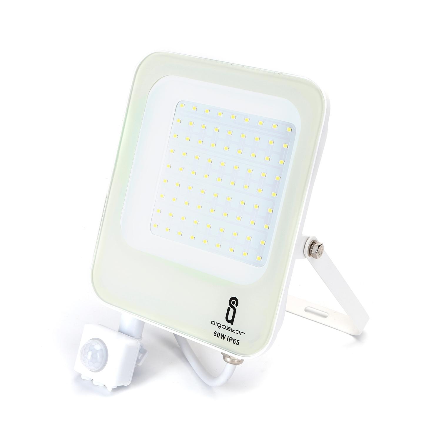 LED Floodlight with Sensor White 50W