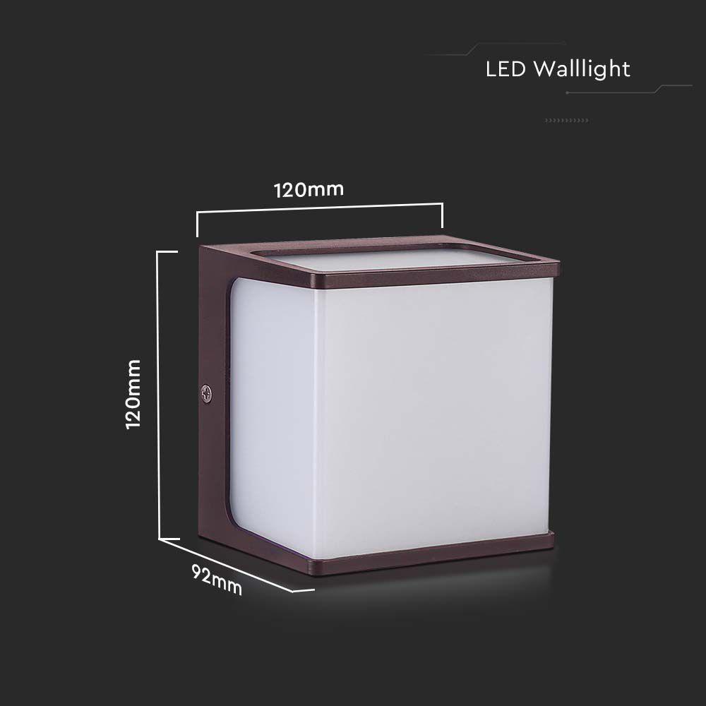 VT-708 8W LED WALL LIGHT 3000K BROWN BODY IP65