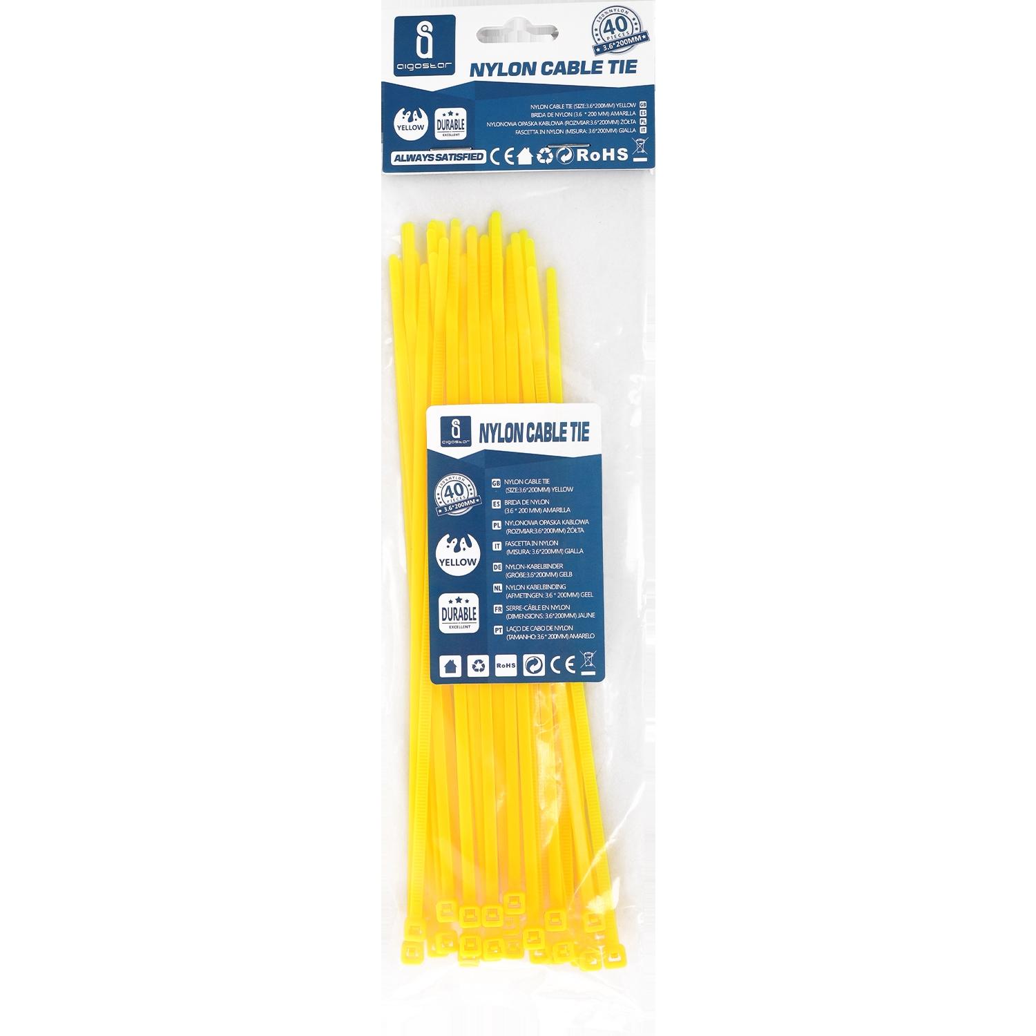 Nylon Cable Ties W3.6*L200mm Yellow