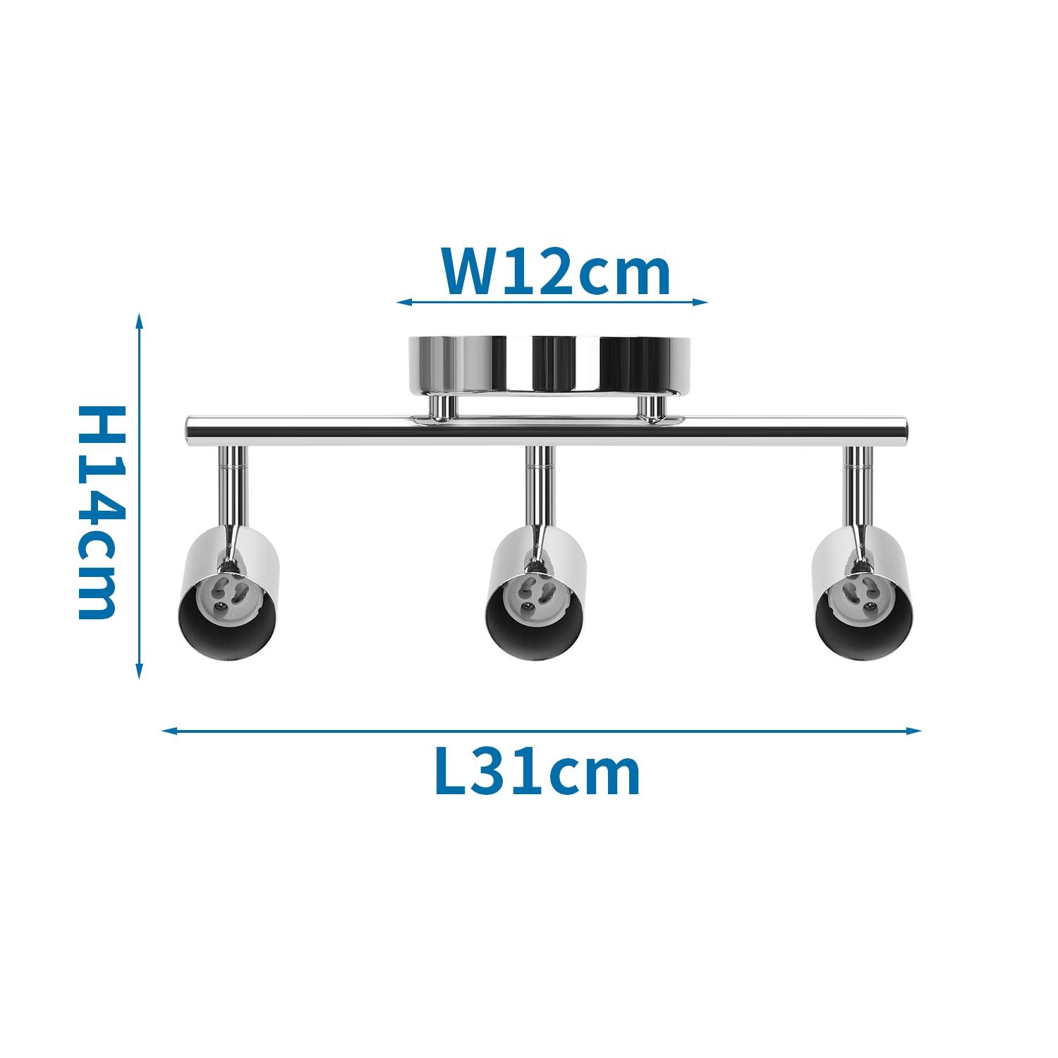 Spotlight with three lamp holders Without light source