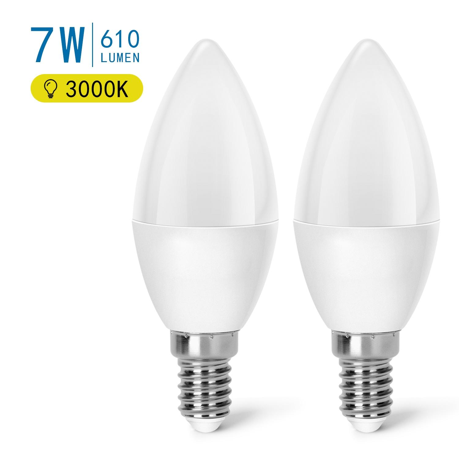 LED E14 7W C37 2pcs