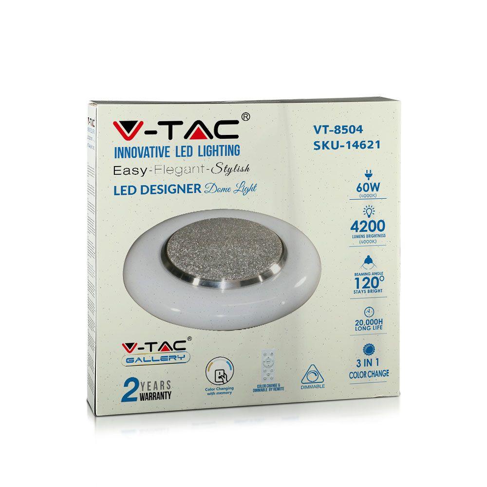 VT-8504 LED 30W/60W/30W DESIGNER DOMELIGHT WITH REMOTE-CCT CHANGING -DIMMABLE