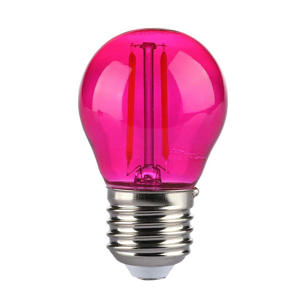 2W G45 Żarówka LED Filament, Różowy, Trzonek:E27, VTAC, SKU 217410