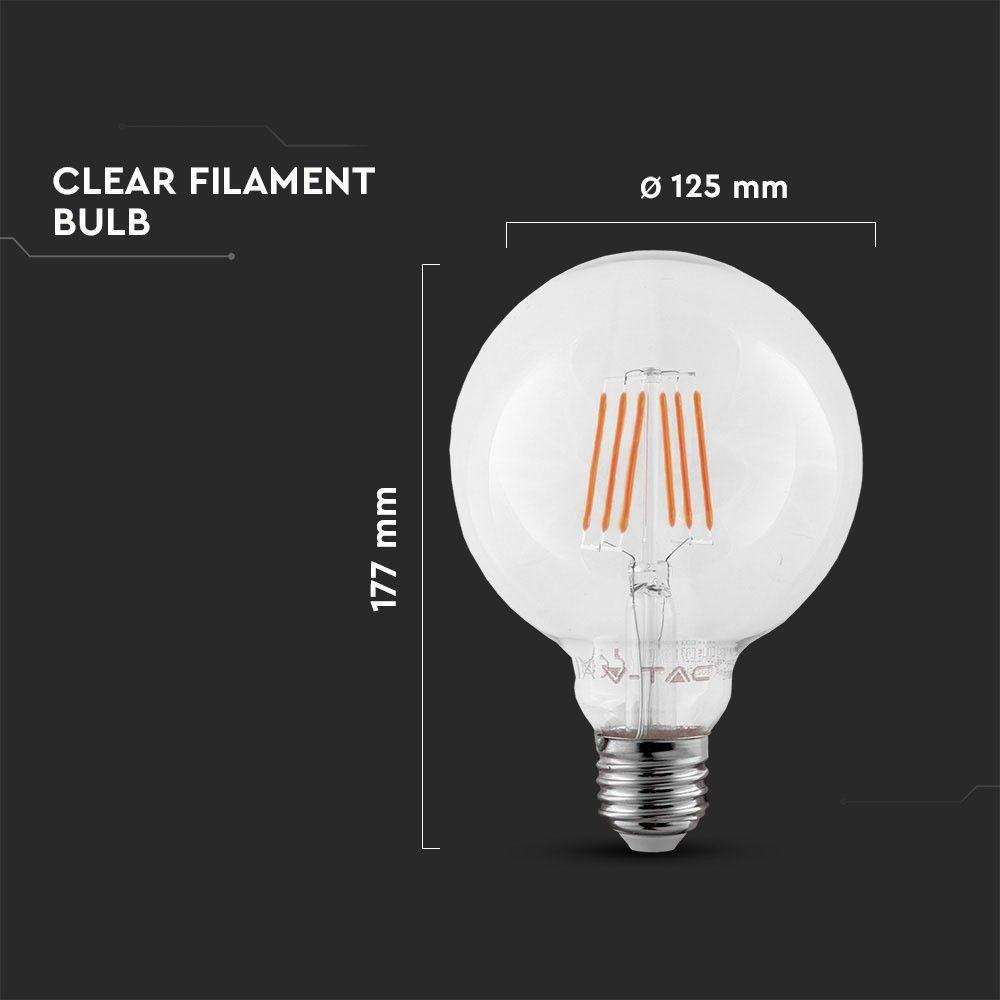 VT-287 6W G125 LED FILAMENT BULB SAMSUNG CHIP 2700K E27