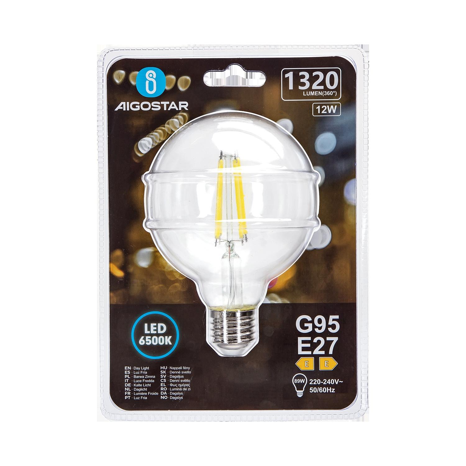 LED Filament Bulb (Clear) G95 E27 12W