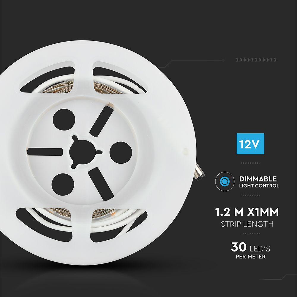 3W Zestaw Taśma LED z czujnikiem ruchu, Barwa:4000K, Rolaka:1,5m, VTAC, SKU 212549