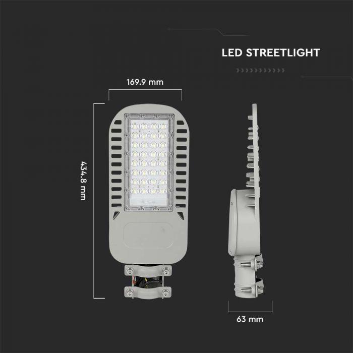 50W Lampa uliczna LED Slim, Chip SAMSUNG, Barwa:6500K, Wydajność: 135lm/w, VTAC, SKU 21959