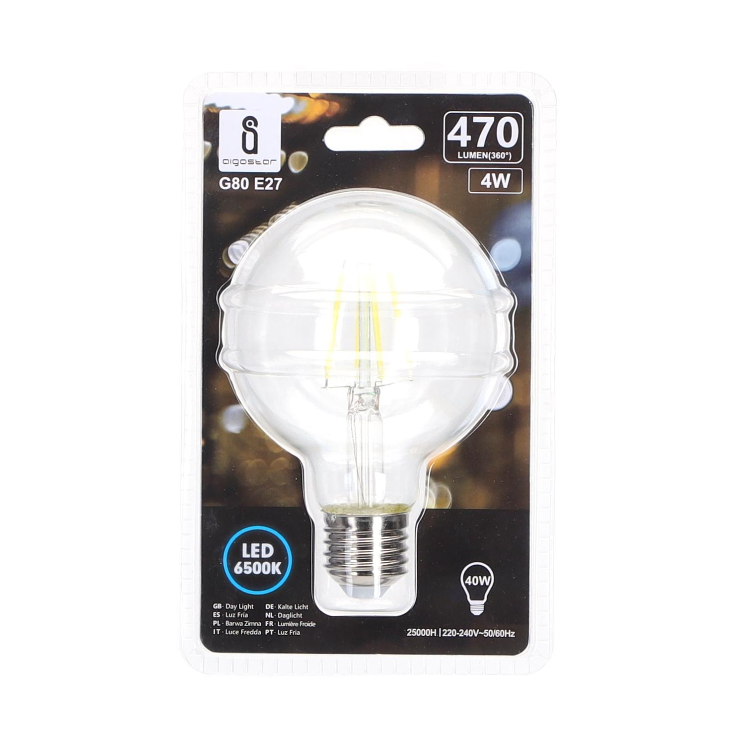 LED Filament Bulb (Clear) G80 E27 4W