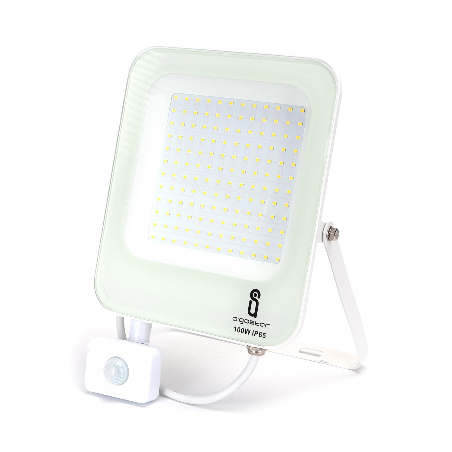 LED Floodlight with Sensor White 100W